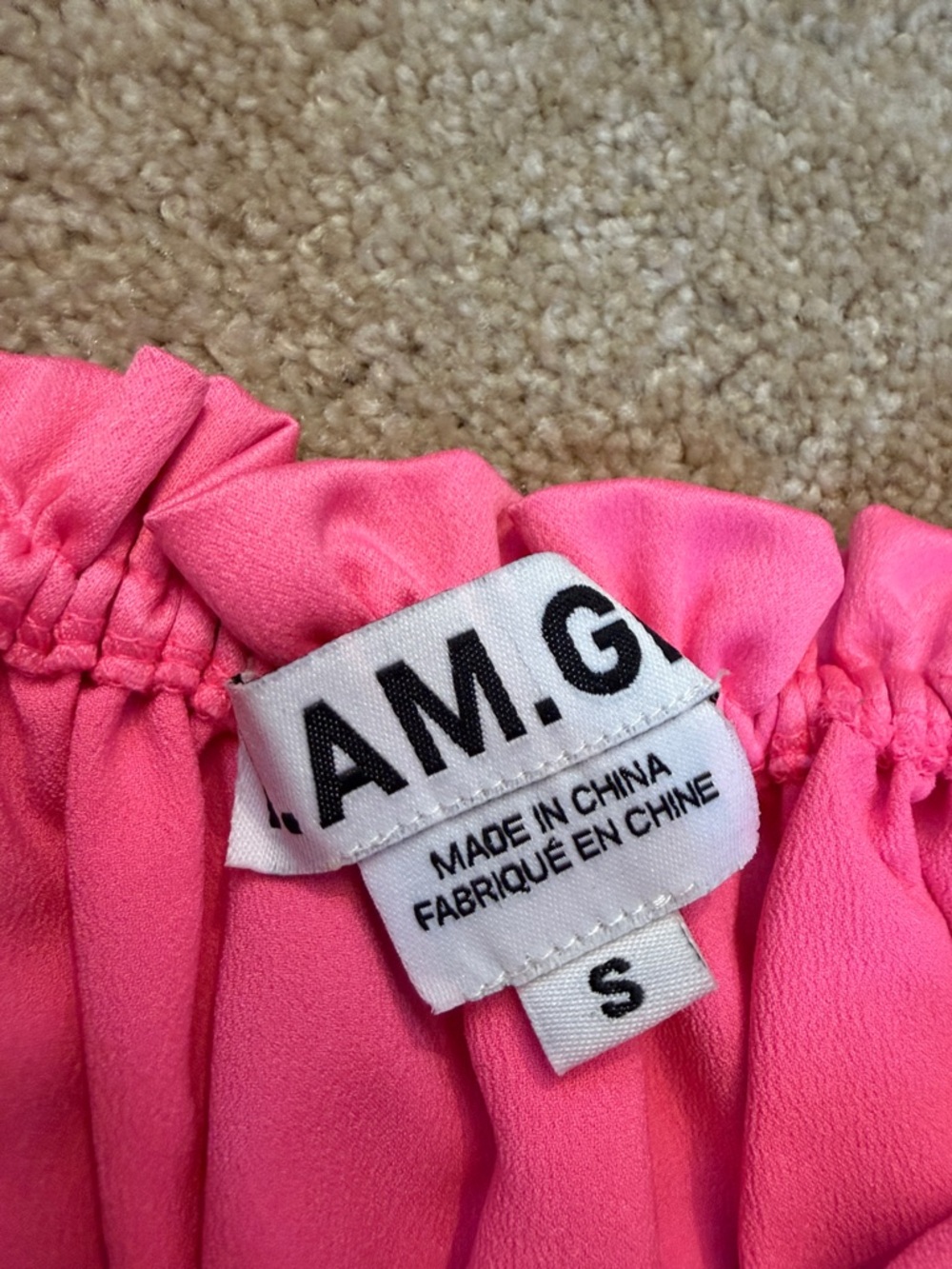 I.AM.GIA Naomi Top Hot Pink Ruffle Tie-Front Crop Top Size Small - Picture 4 of 8